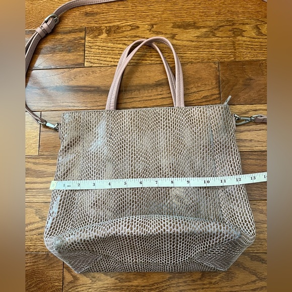 Sorail New York Dusty Rose Pink Leather Snakeskin Shoulder/Crossbody Bag - Picture 13 of 14